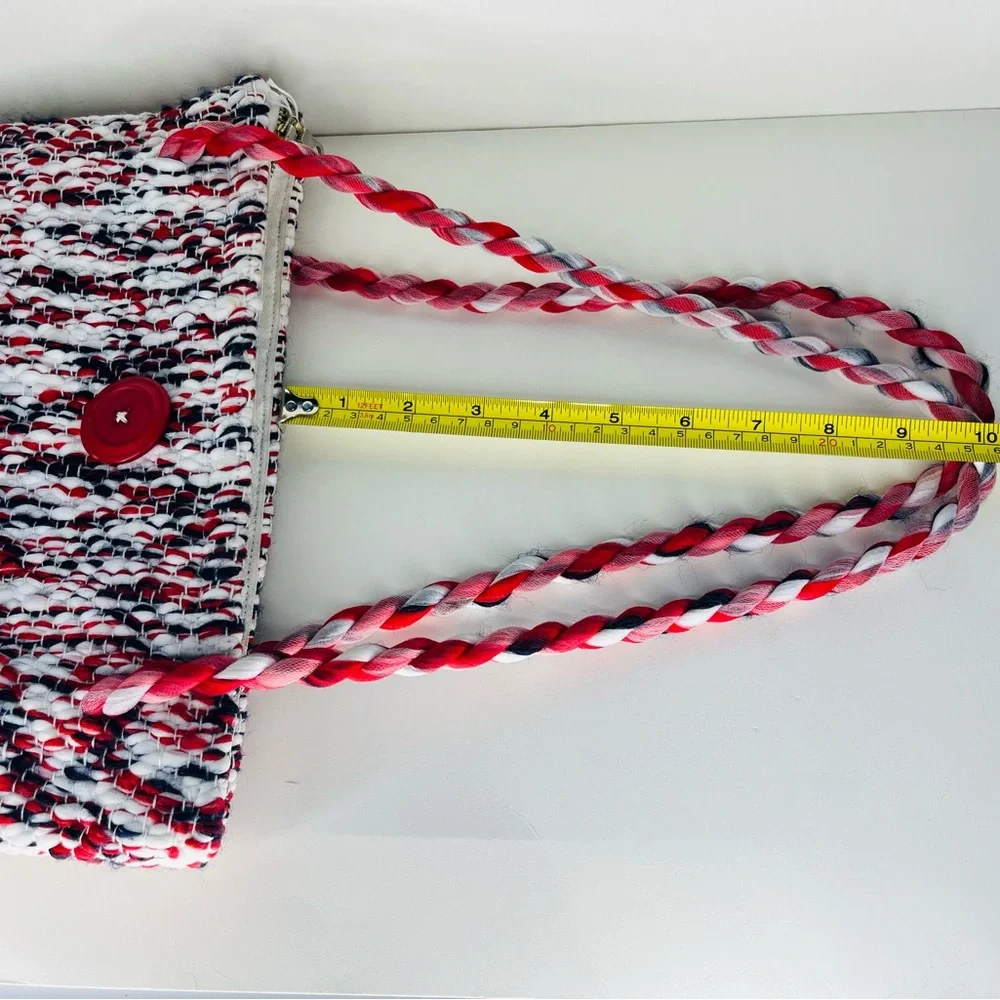 ORIGINAL HANDMADE woven shoulder bag tote purse zip top